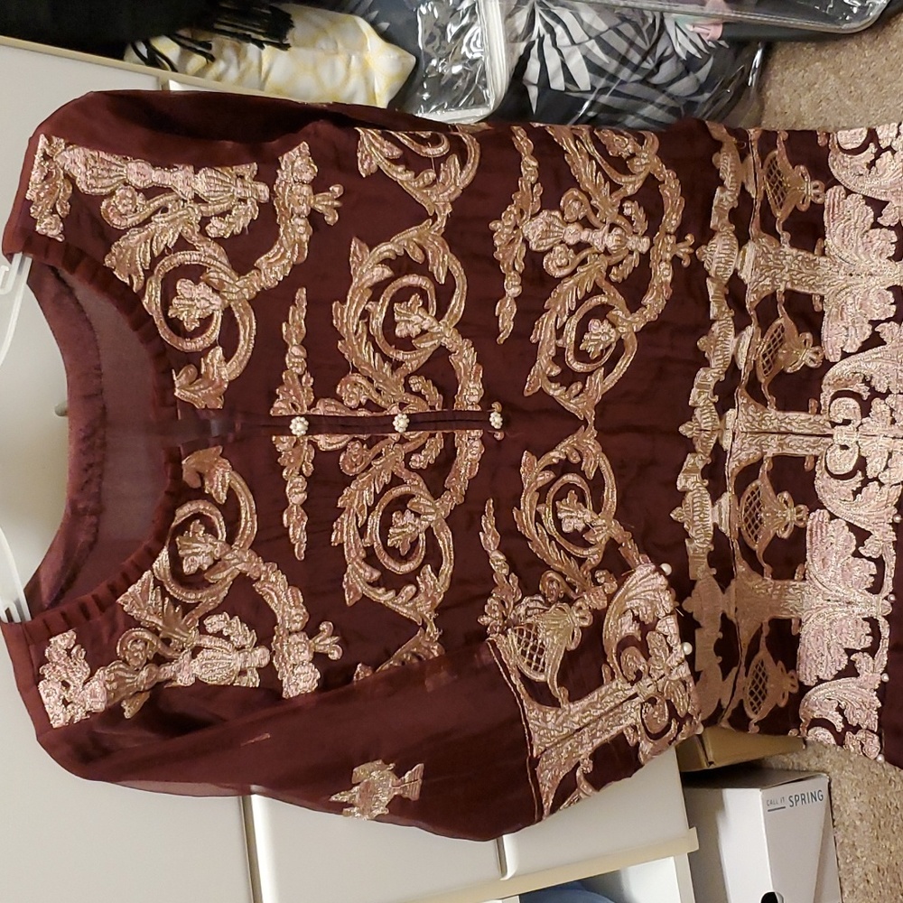 Pakistani Organza Fancy Kurta - image 7